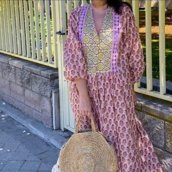 Brand New Zara Crochet Trim Printed Midi dress - Picture 10 of 13